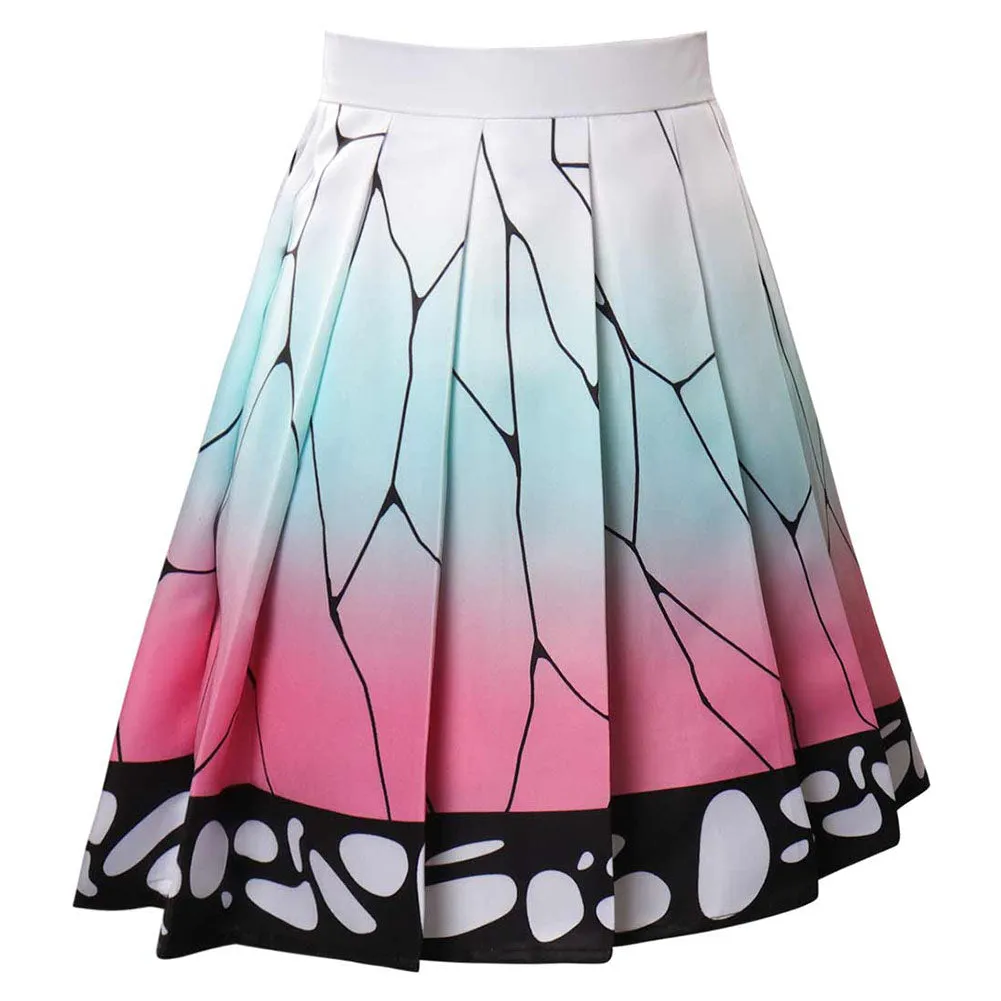Demon Slayer Kochou Shinobu Cosplay Costume Pleated Skirt Halloween Carnival Suit