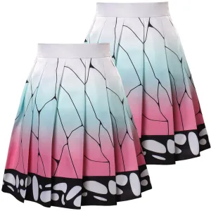 Demon Slayer Kochou Shinobu Cosplay Costume Pleated Skirt Halloween Carnival Suit