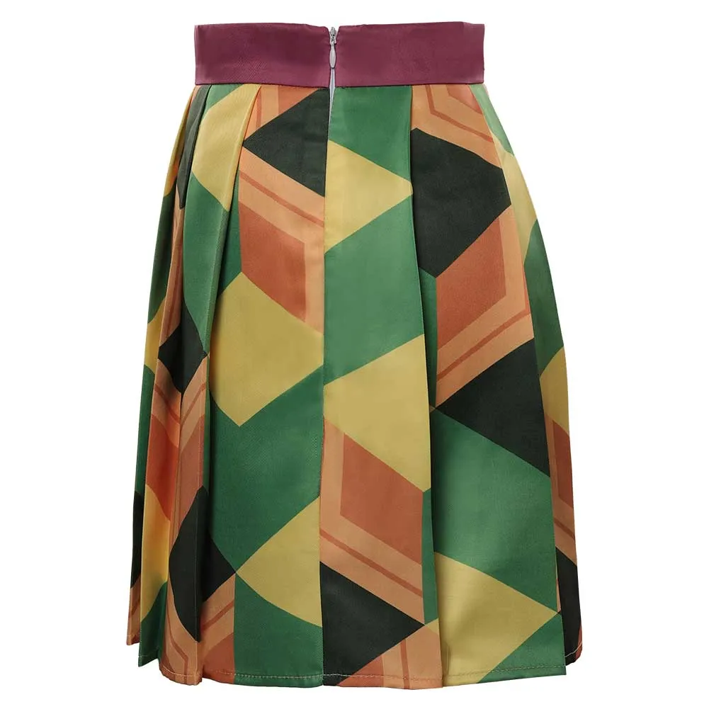 Demon Slayer Tomioka Giyuu Cosplay Costume Pleated Skirt Halloween Carnival Suit