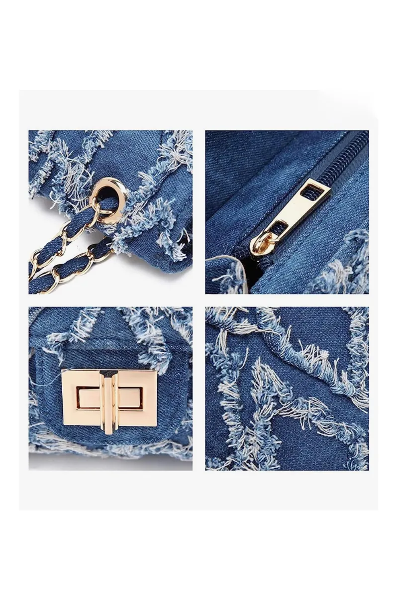 DISTRESSED DENIM HANDBAG