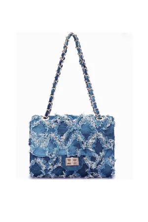 DISTRESSED DENIM HANDBAG