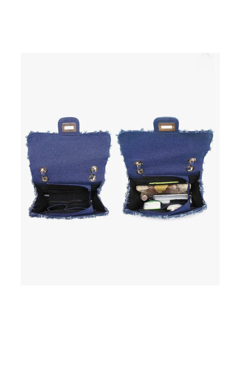 DISTRESSED DENIM HANDBAG