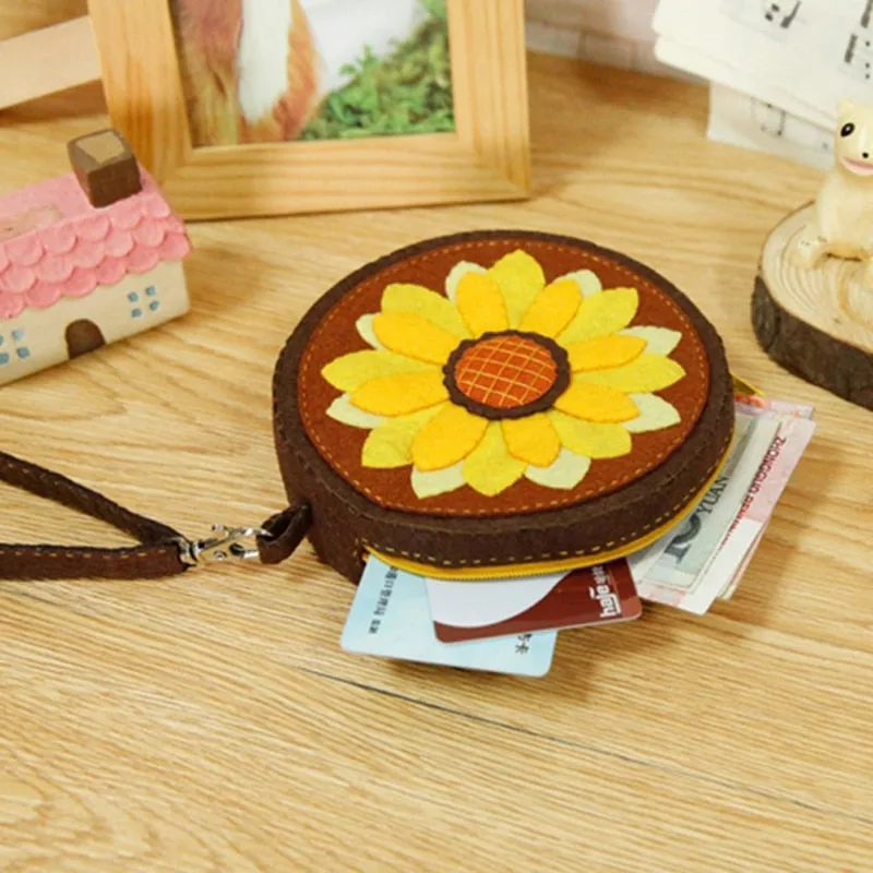 DIY Kit Felt Sunflower Coin Purse