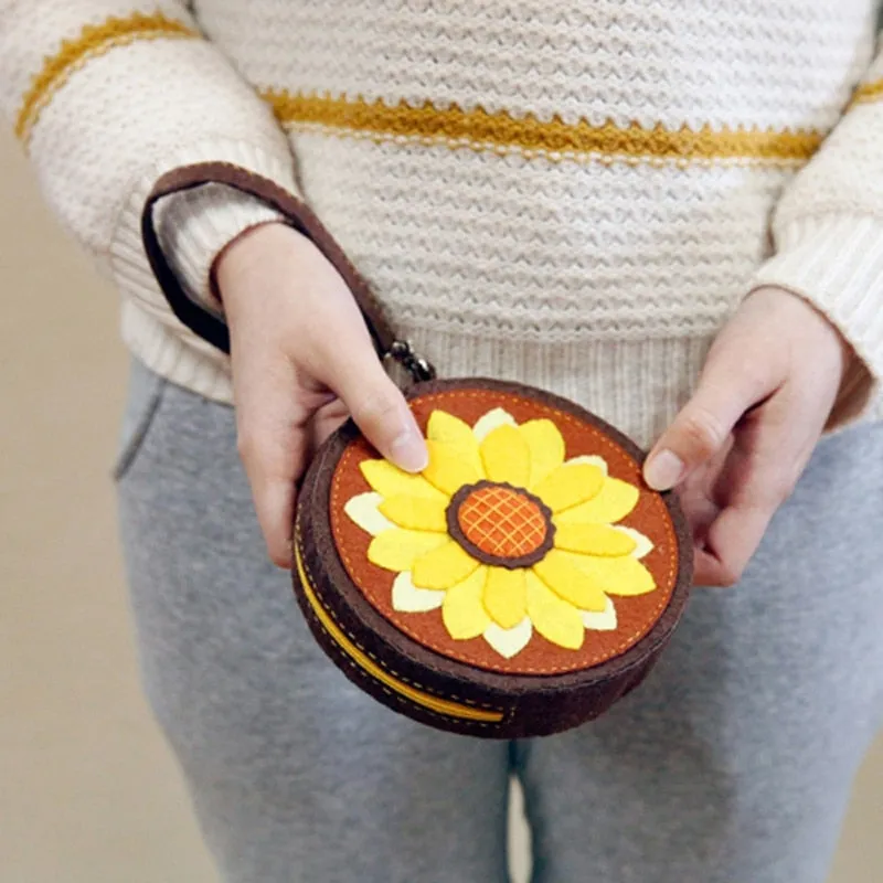 DIY Kit Felt Sunflower Coin Purse