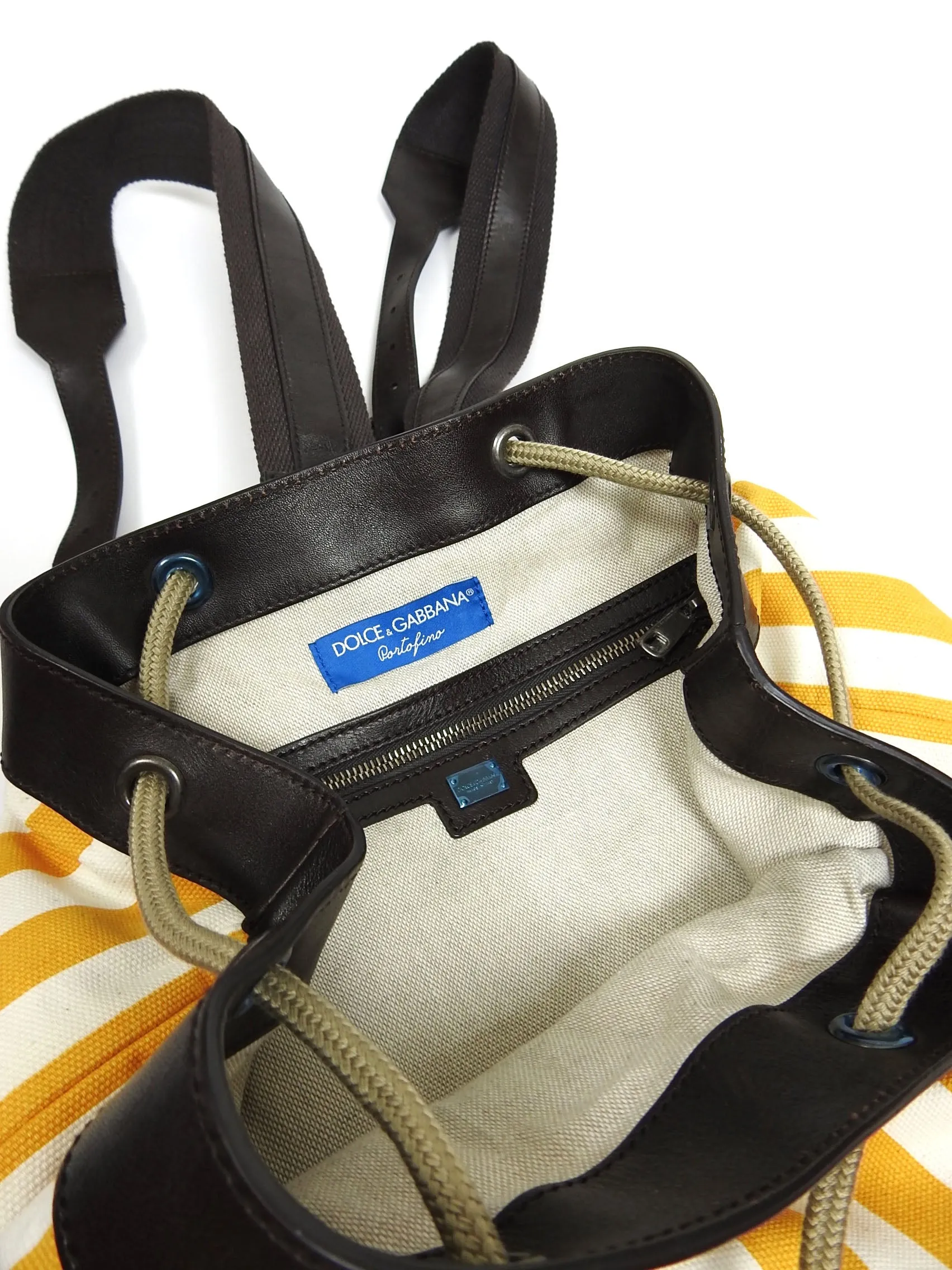 Dolce & Gabbana Striped Canvas Backpack