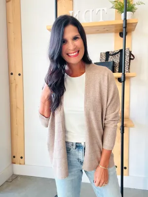 Dolman Sleeve Cardigan in Stone
