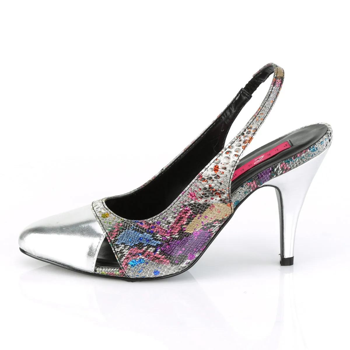DREAM-405  Multi-Color Snake Print-Silver Metallic Pu