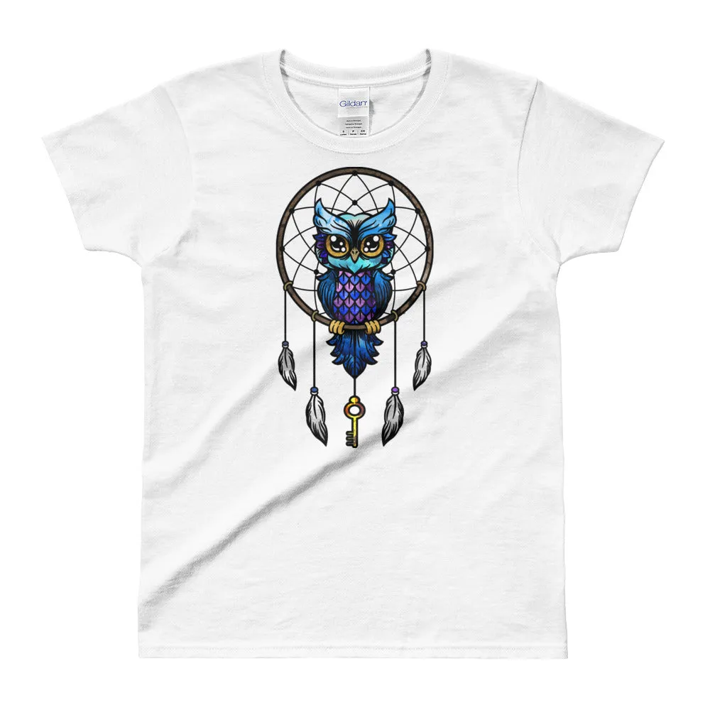 Dream Catcher T Shirt White Dream Catcher Owl T Shirts for Women