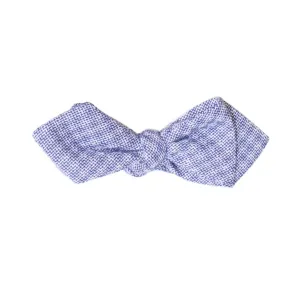 Dusty Blue Plaid Diamond Tip Bow Tie