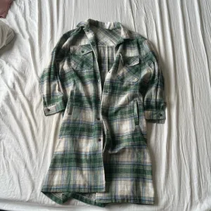 Elan Plaid Green and Cream Women's Jacket