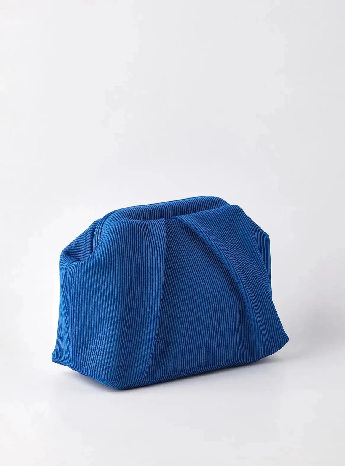 Elegant Fuschia Pleated Clutch Handbag