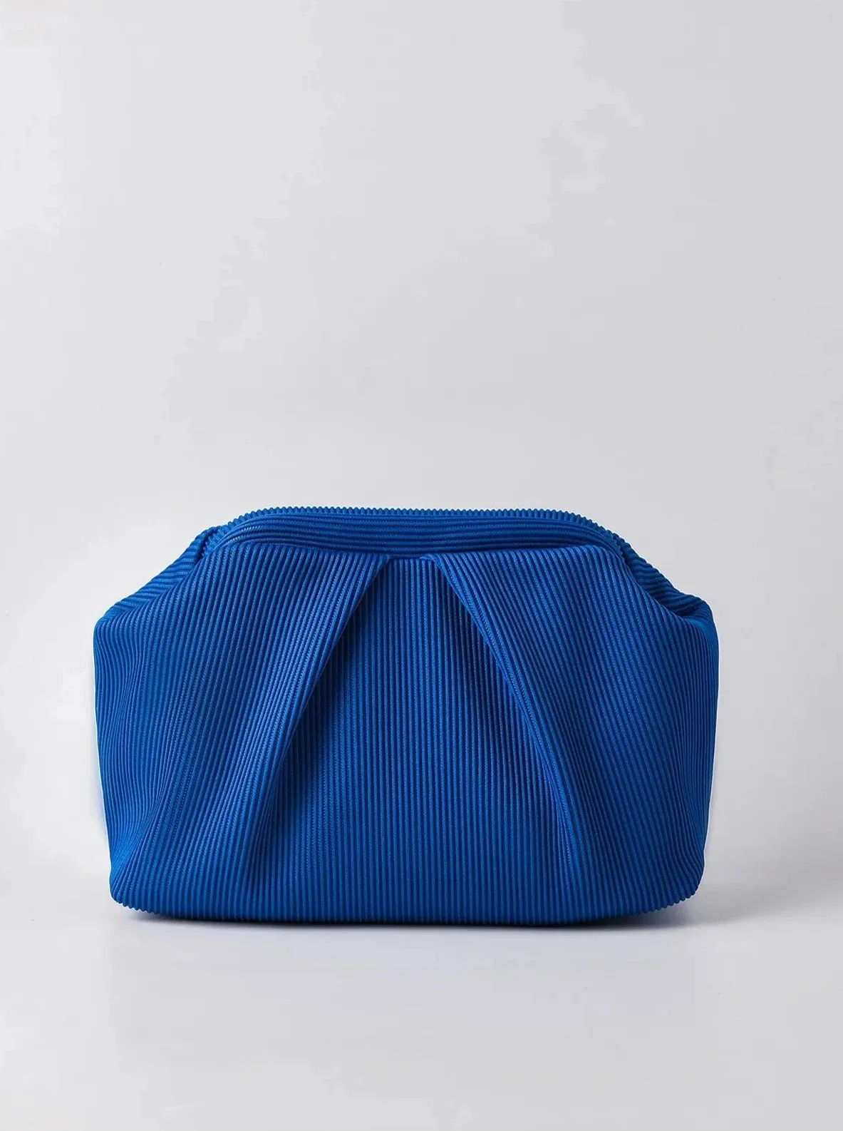 Elegant Fuschia Pleated Clutch Handbag