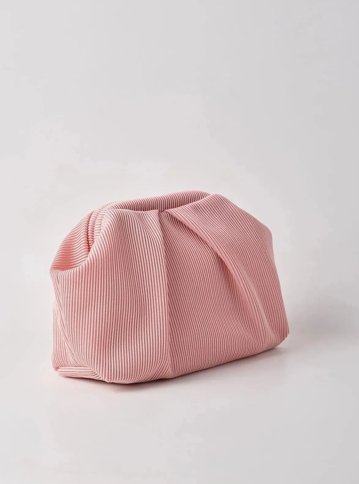 Elegant Fuschia Pleated Clutch Handbag