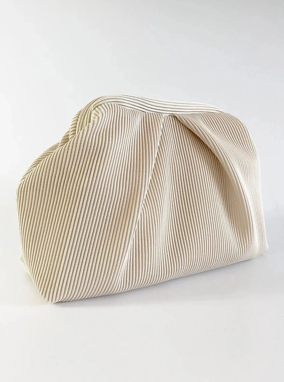 Elegant Fuschia Pleated Clutch Handbag