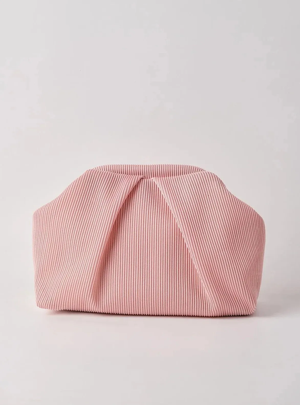 Elegant Fuschia Pleated Clutch Handbag