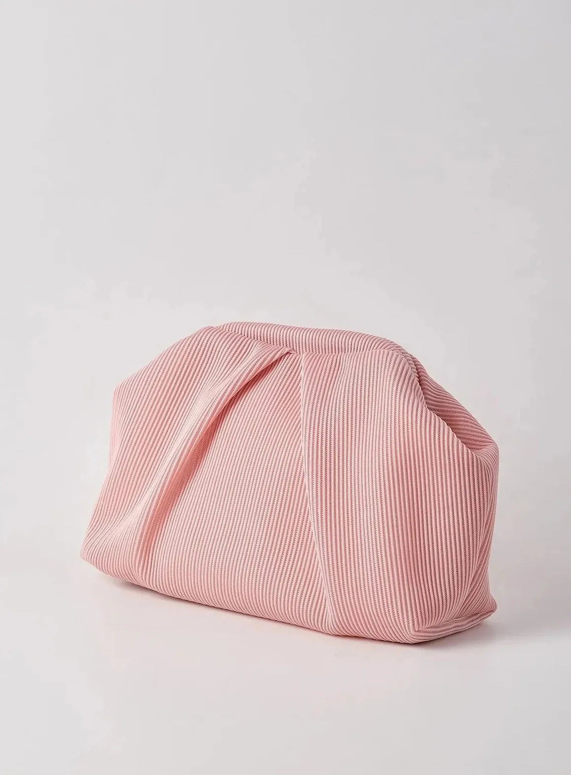 Elegant Fuschia Pleated Clutch Handbag