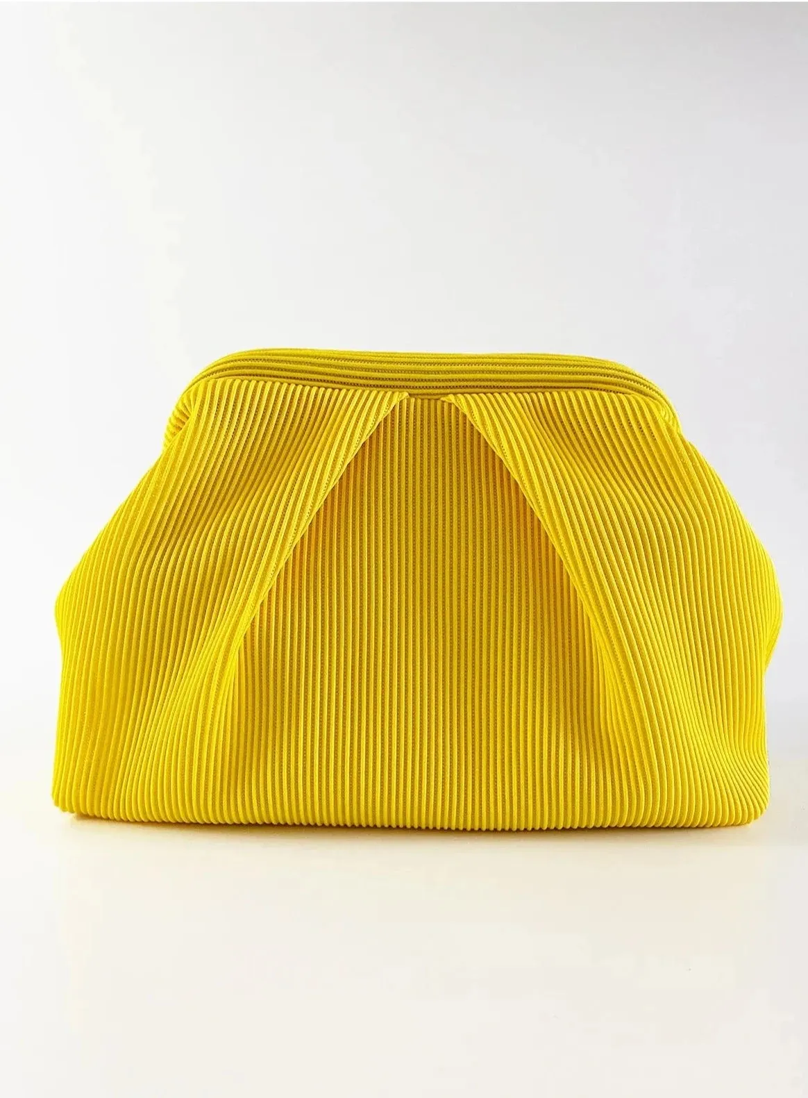 Elegant Fuschia Pleated Clutch Handbag