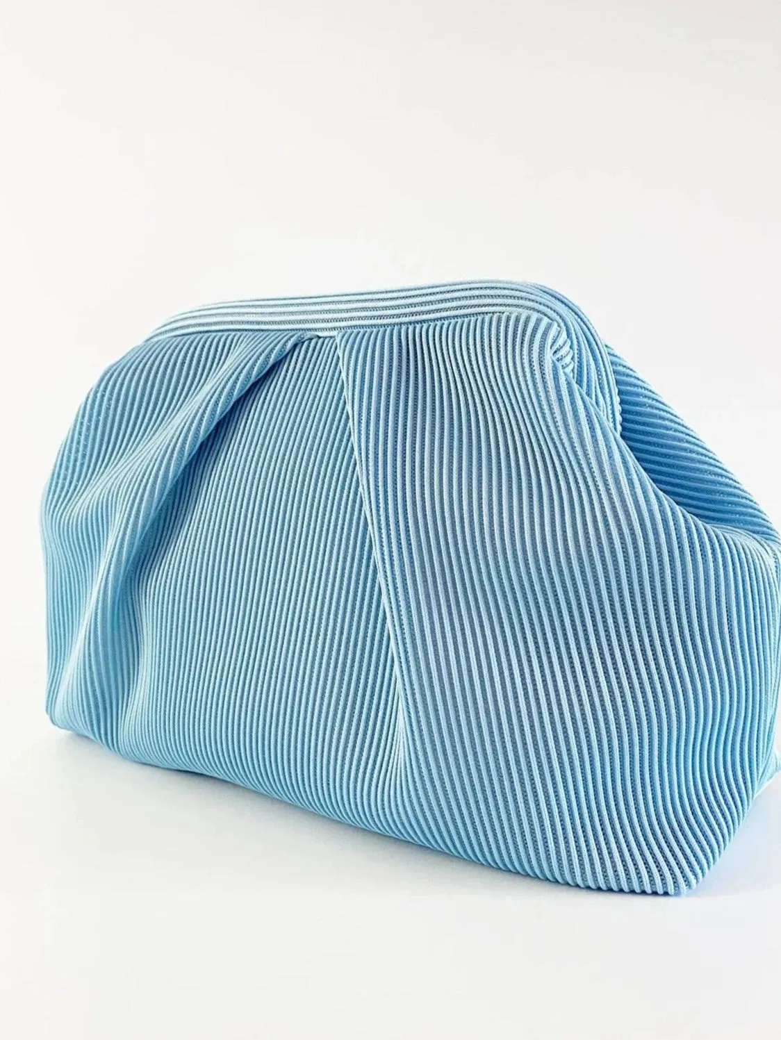 Elegant Fuschia Pleated Clutch Handbag