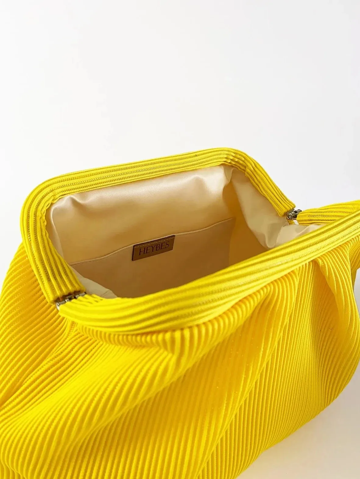 Elegant Fuschia Pleated Clutch Handbag
