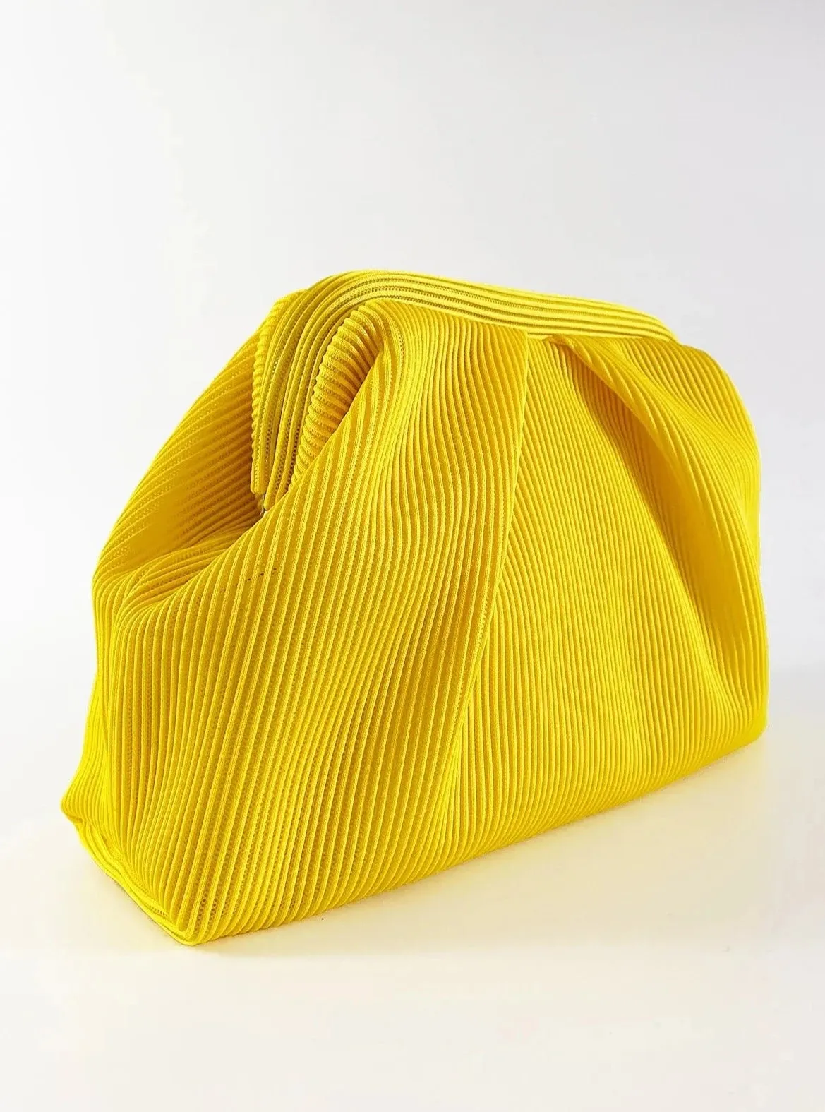 Elegant Fuschia Pleated Clutch Handbag