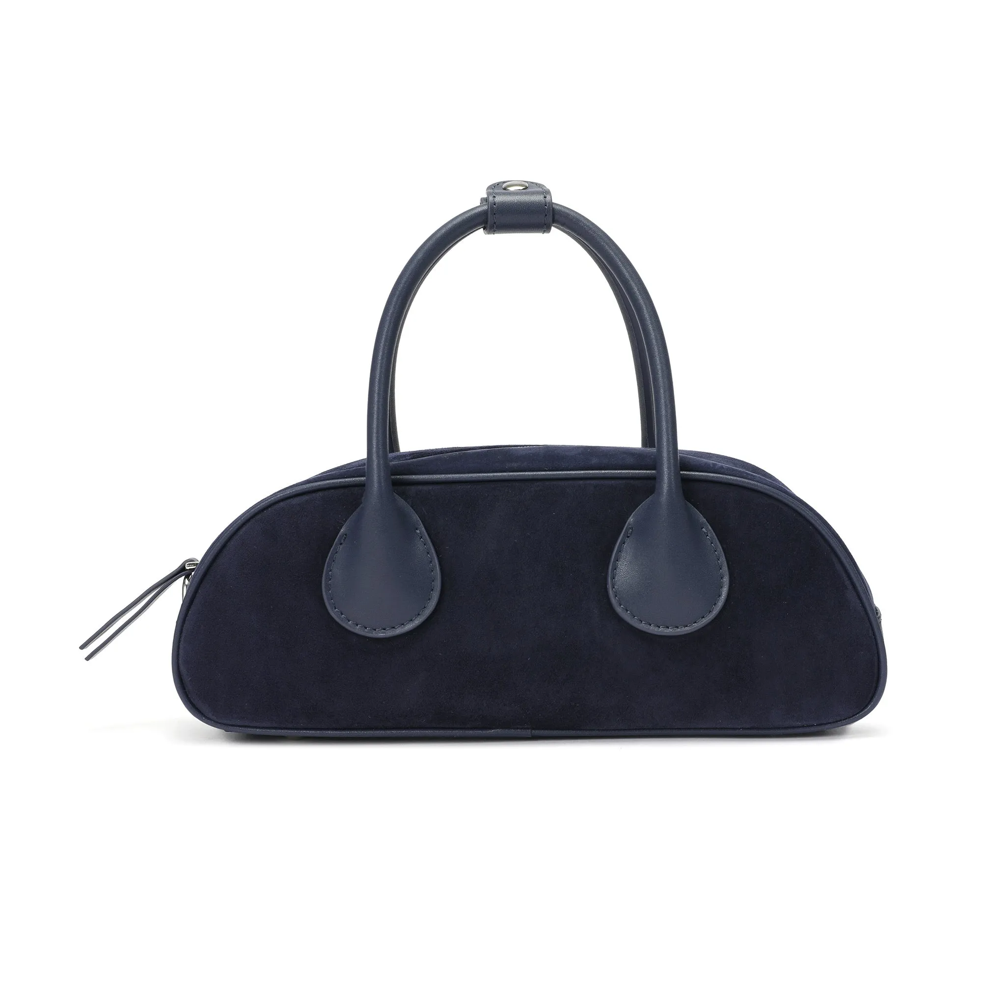 Elegant Suede Mini Handbag with Leather Accents