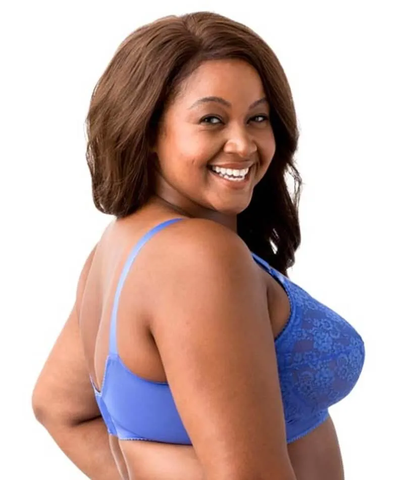 Elila Embroidered Lace Wire-Free Bra - Cobalt
