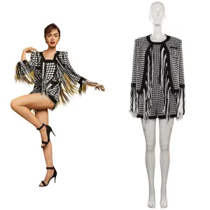 Emily in Paris Season 3 Emily Cooper Cosplay Costume Dress Outfits Halloween Carnival Party Suit