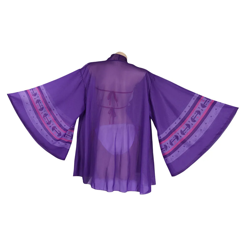 Encanto Luisa Madrigal Cosplay Bikni Swimsuit Cloak Kimono Coat Costume Outfits Halloween Carnival Suit-cossky®