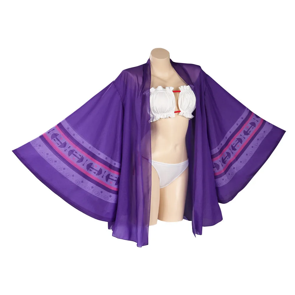 Encanto Luisa Madrigal Cosplay Bikni Swimsuit Cloak Kimono Coat Costume Outfits Halloween Carnival Suit-cossky®
