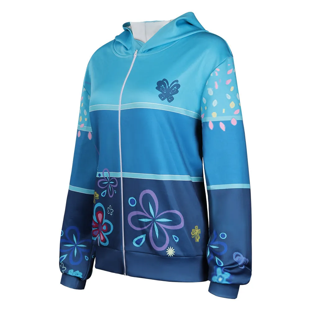 Encanto Mirabel Hoodie Zip Up Jacket Coat  Cosplay Costume Halloween Carnival Suit