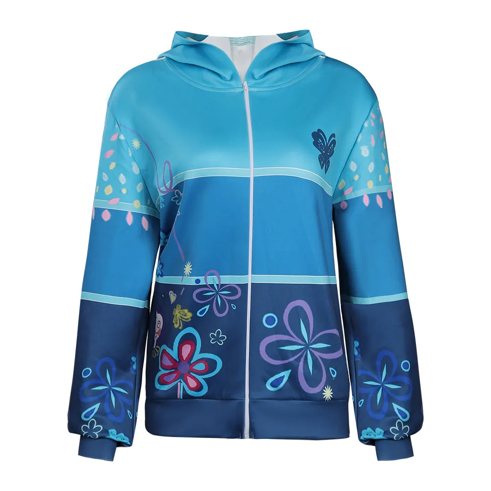 Encanto Mirabel Hoodie Zip Up Jacket Coat  Cosplay Costume Halloween Carnival Suit