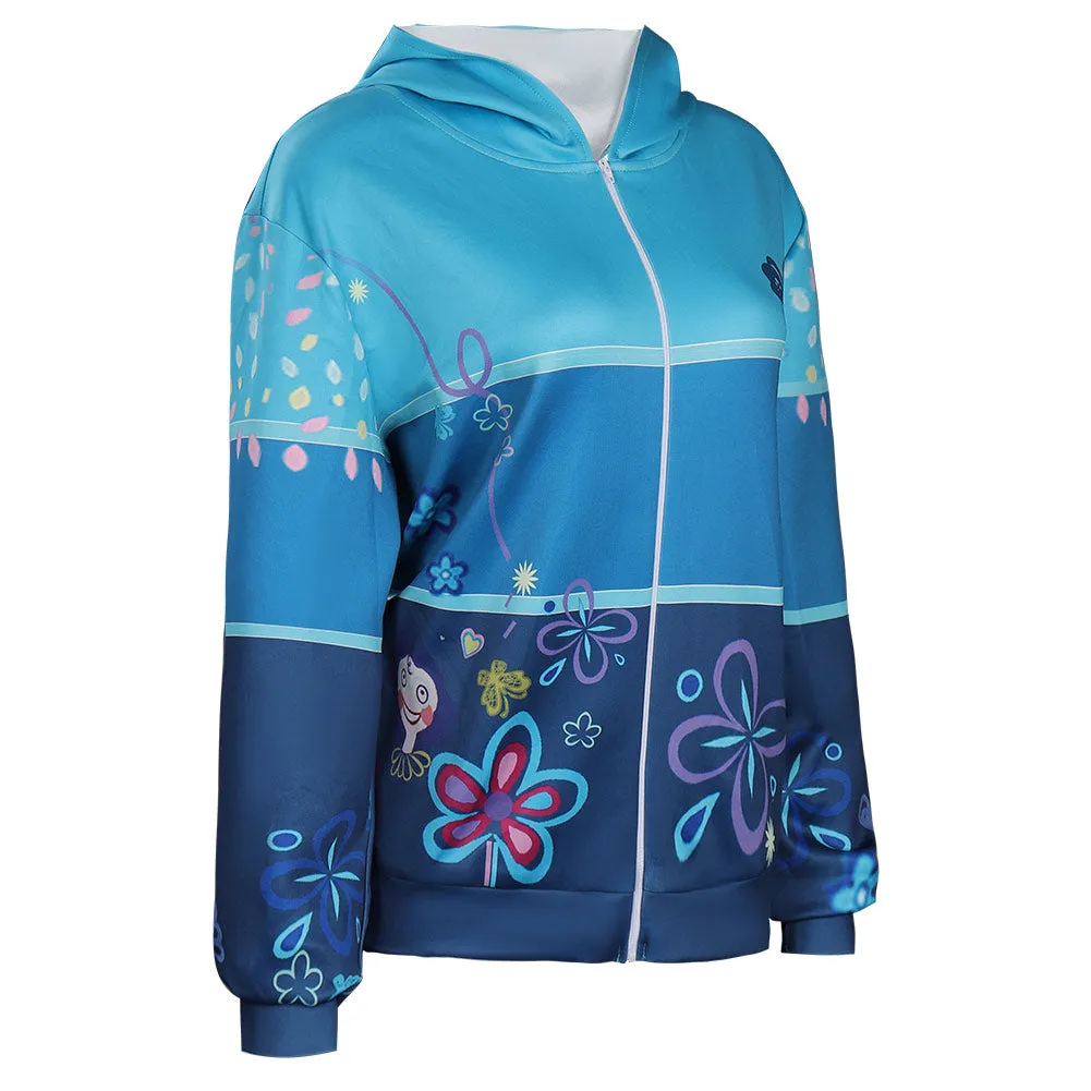 Encanto Mirabel Hoodie Zip Up Jacket Coat  Cosplay Costume Halloween Carnival Suit