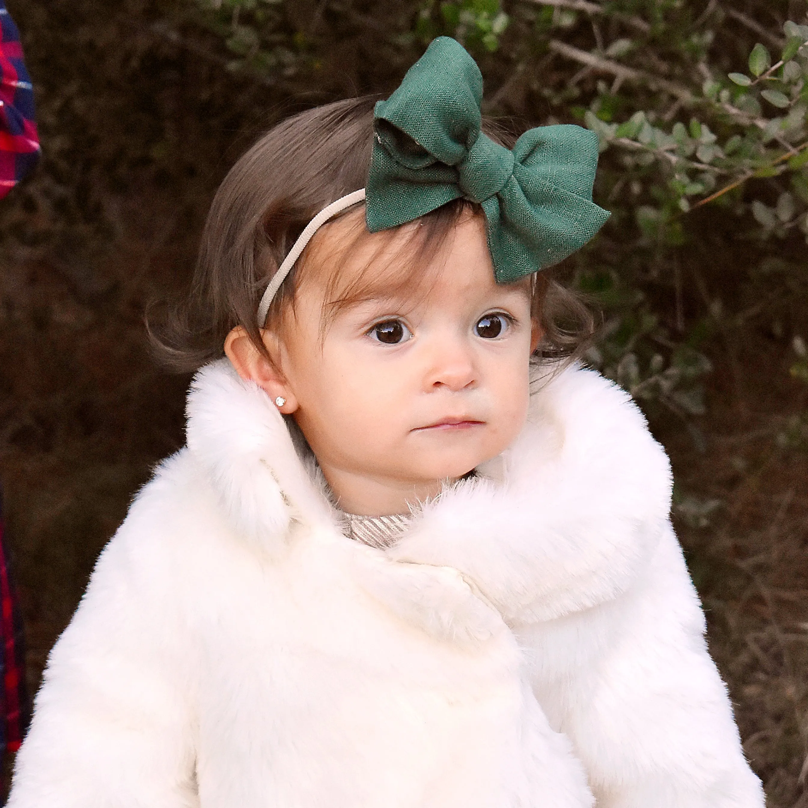 Evergreen Linen Bow