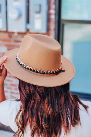 Fancy Fun Fedora Hat - Khaki