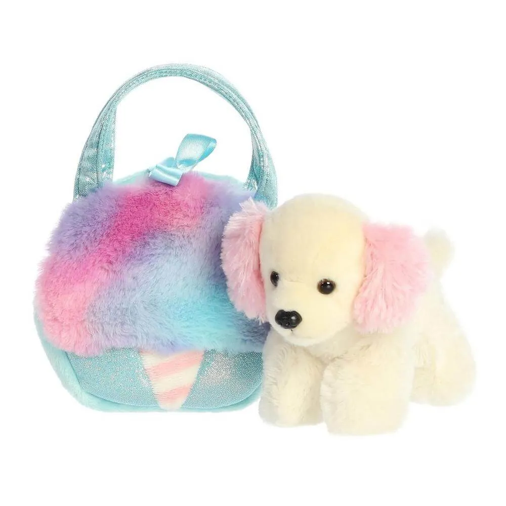 Fancy Pal Spaniel Pup in Blue Cotton Candy Bag