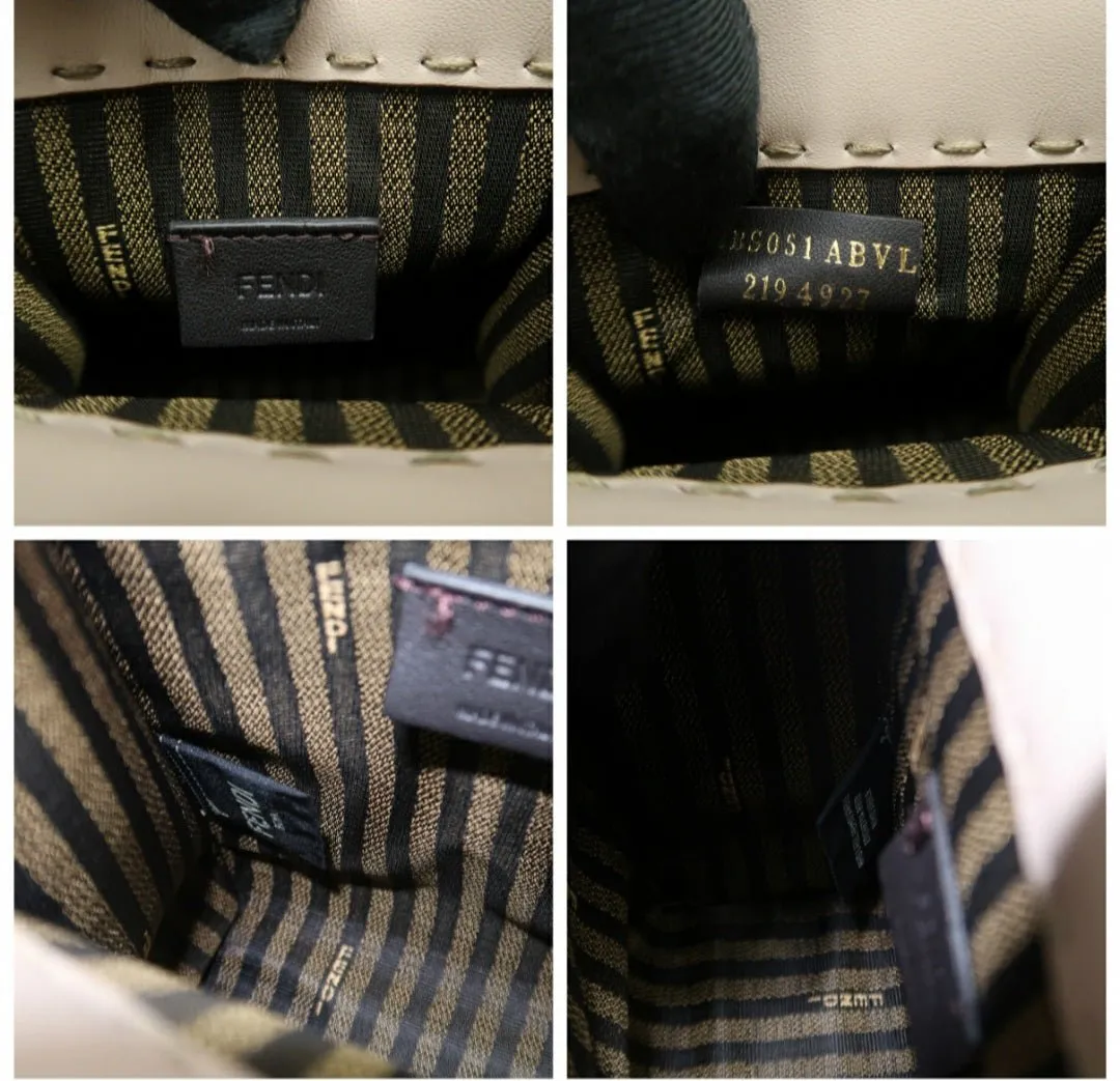 Fendi Sunshine Beige Leather Satchel Bag