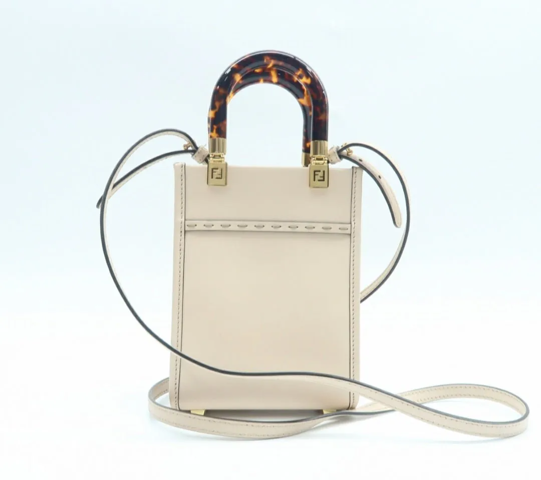 Fendi Sunshine Beige Leather Satchel Bag