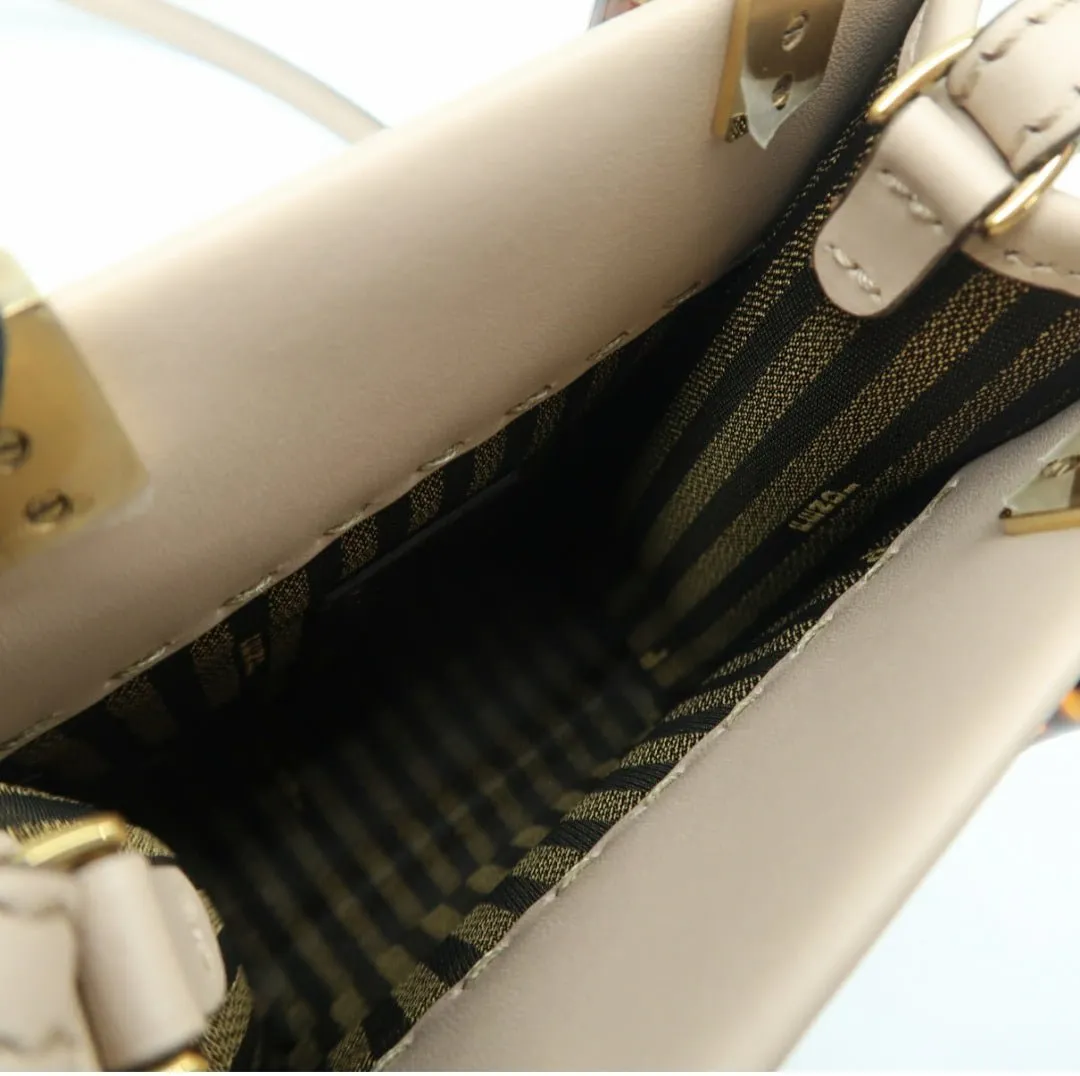 Fendi Sunshine Beige Leather Satchel Bag
