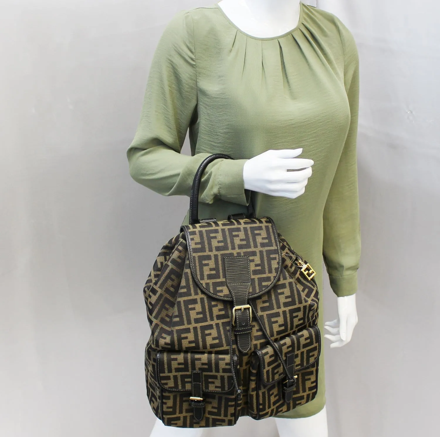 FENDI Zucca Monogram Canvas Backpack