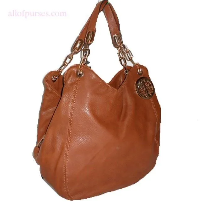 Flora Gold medallion Chain Satchel Hobo Bag Handbag Designer Black Ds Embossed
