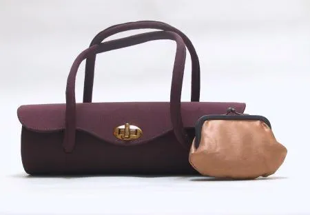 Forties Moiré  Jelly Roll Bag lined in Apricot Satin