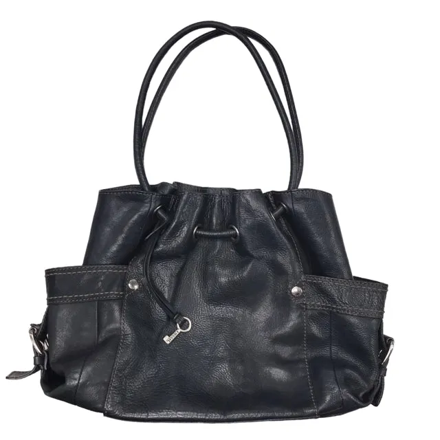 Fossil Black Hobo Shoulder Calfskin Bag