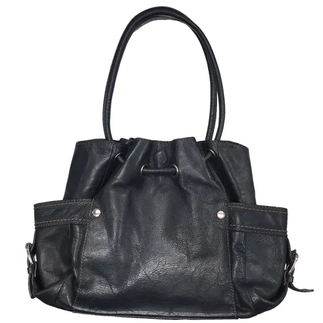 Fossil Black Hobo Shoulder Calfskin Bag