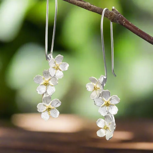 Fresh Elegant Forget-Me-Not Flower Dangle Earrings