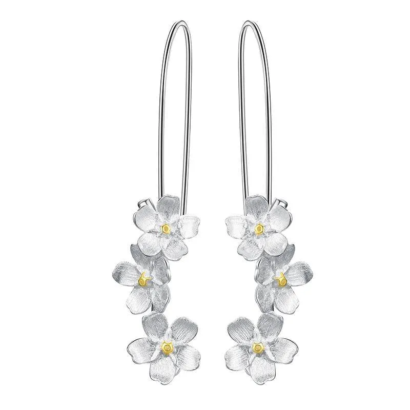 Fresh Elegant Forget-Me-Not Flower Dangle Earrings