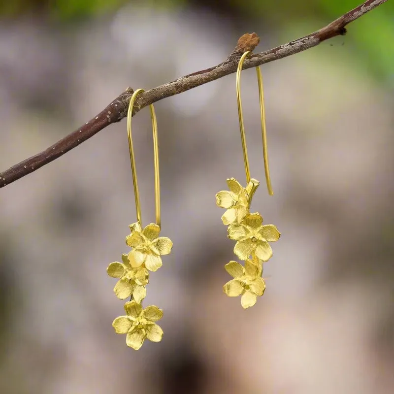 Fresh Elegant Forget-Me-Not Flower Dangle Earrings