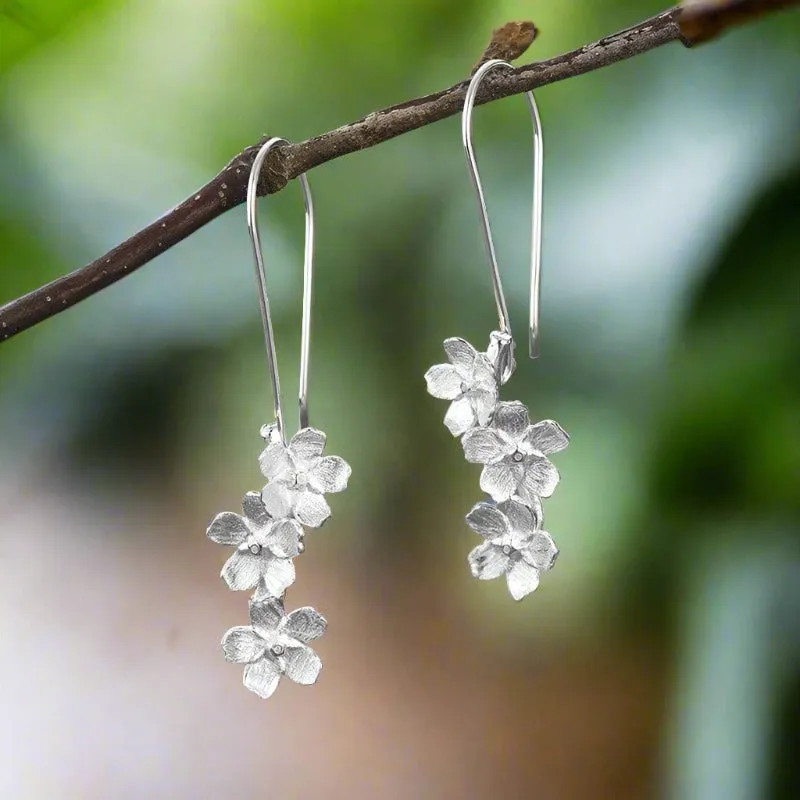 Fresh Elegant Forget-Me-Not Flower Dangle Earrings
