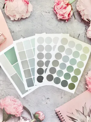 Functional Dots Green Sticker Sheets - Set of 4