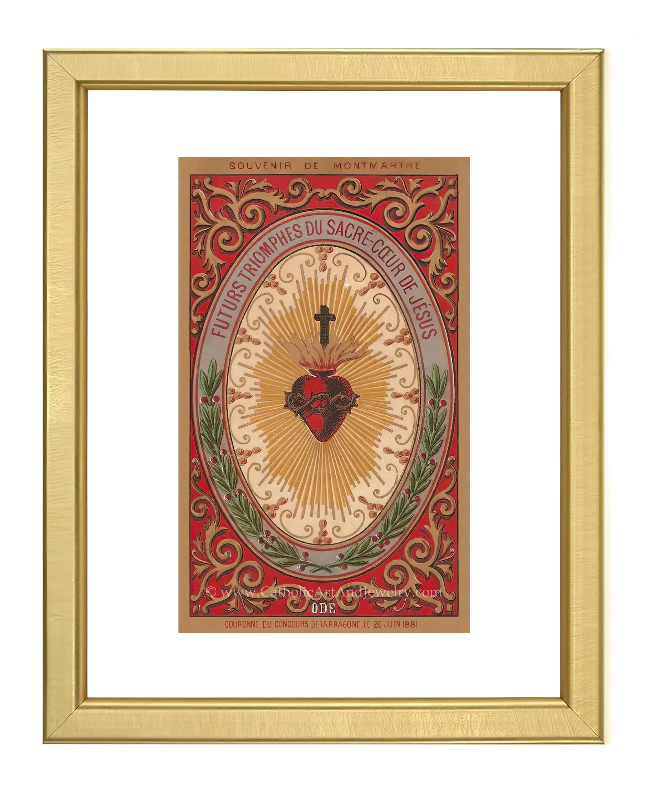 Future Triumphs of the Sacred Heart – based on a Vintage French Holy Card – Catholic Art Print