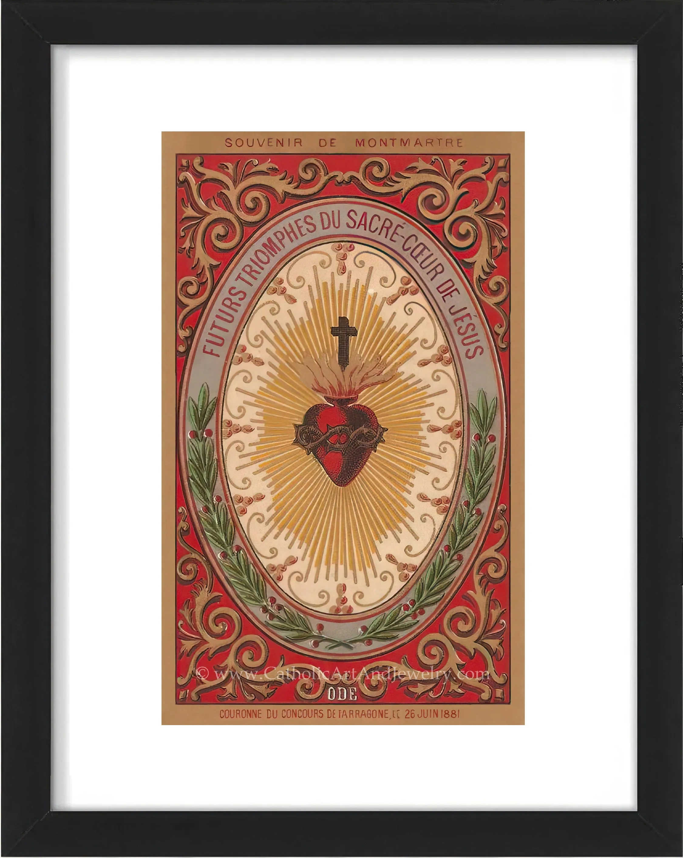 Future Triumphs of the Sacred Heart – based on a Vintage French Holy Card – Catholic Art Print